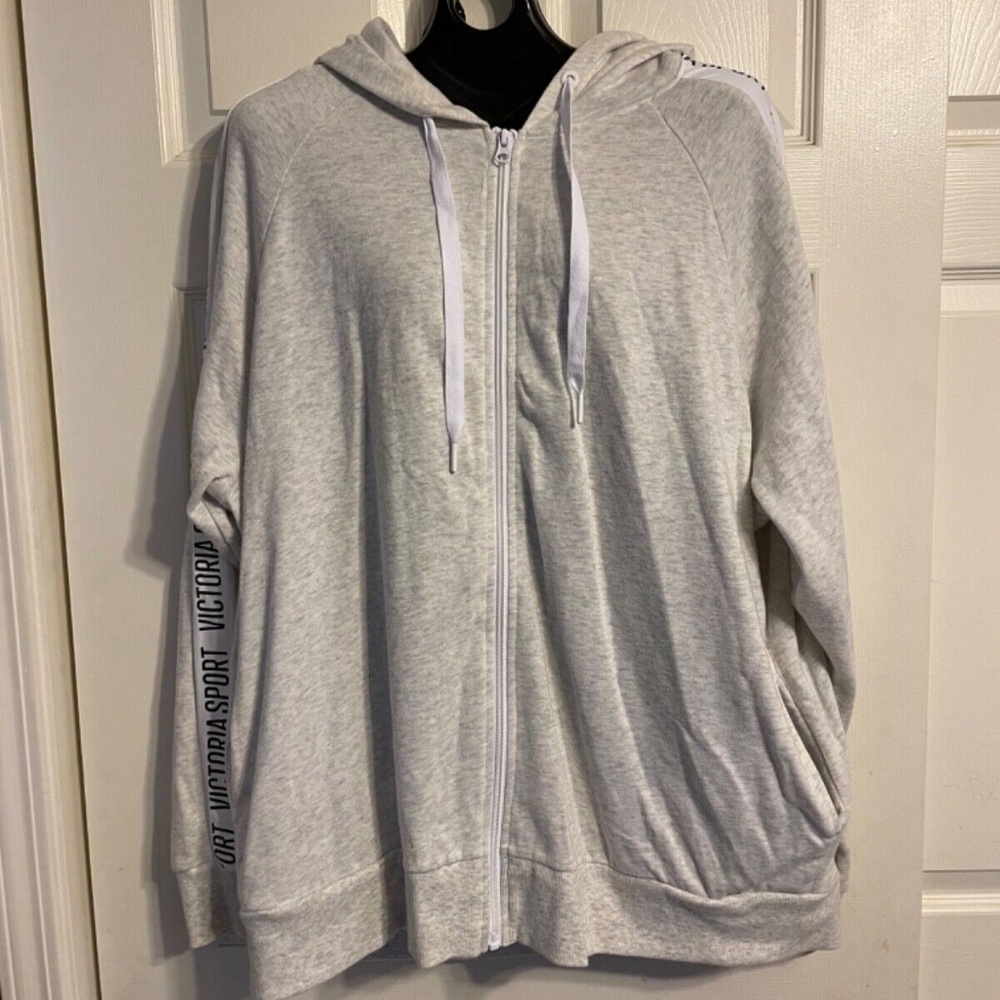 Victoria Secret Sport Full Zip Hoodie Heather Gray XL